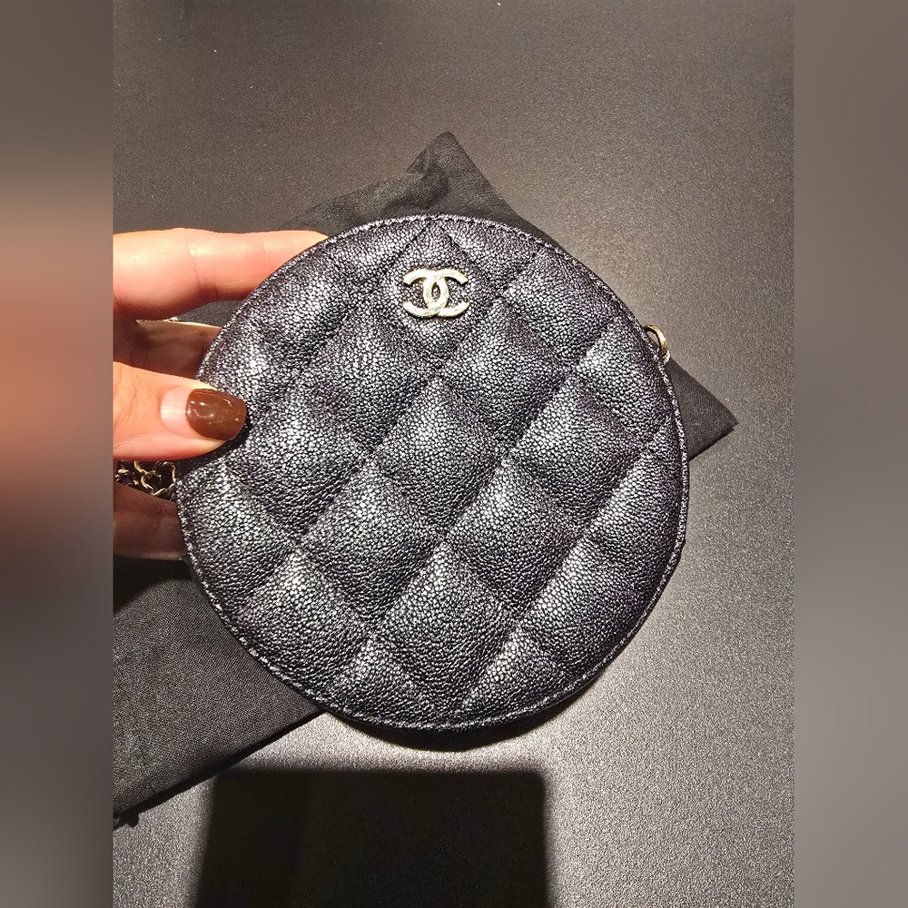 Chanel Round Clutch Crossbody - Iridescent Black